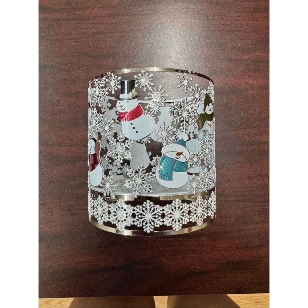 Bath & Body Works Playing Snowman 3 Wick Candle Holder